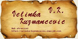 Velinka Kuzmančević vizit kartica